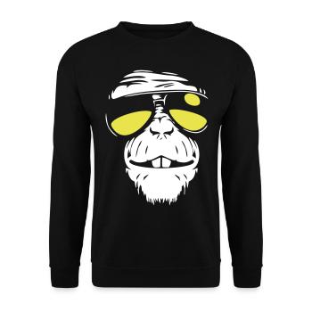 Cool Monkey - Coole Affe - Unisex Sweatshirt - black - Front - Alina (178cm) & Michal (187cm)