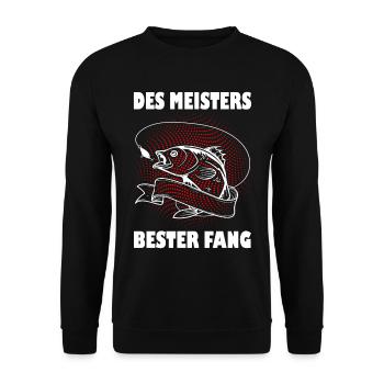 Des Meisters bester Fang Angel Spruch Hobby - Unisex Pullover - Schwarz - Vorne - Alina (178cm) & Michal (187cm)