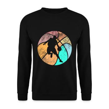 Basketball Vintage Sport Geschenk - Unisex Pullover - Schwarz - Vorne - Alina (178cm) & Michal (187cm)