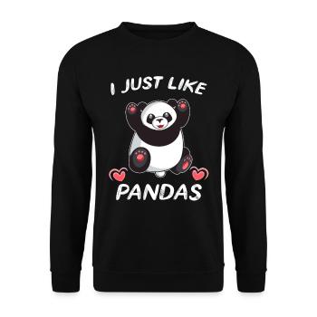 Cute panda i love pandas - Unisex Sweatshirt - black - Front - Alina (178cm) & Michal (187cm)