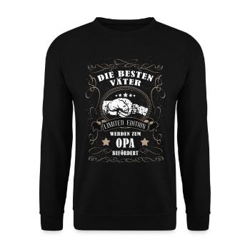 Besten Väter werden zum Opa - Unisex Pullover - Schwarz - Vorne - Alina (178cm) & Michal (187cm)