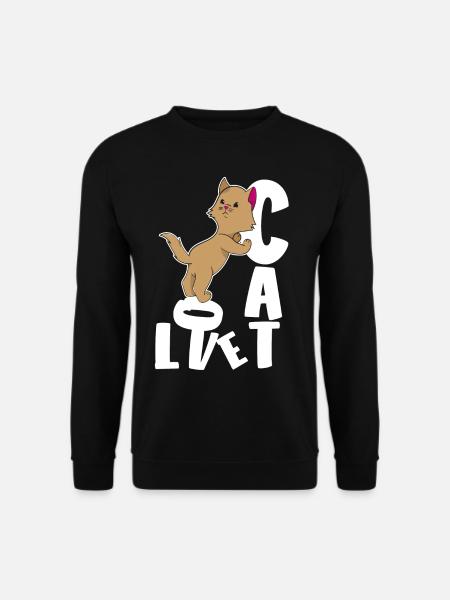 Cute cat with love - Unisex Sweatshirt - black