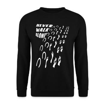 Horse Human Dog Never Alone - Unisex Sweatshirt - black - Front - Alina (178cm) & Michal (187cm)