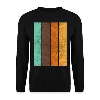 Fond de motif de rayures arc-en-ciel rétro - Sweat-shirt Unisexe - noir - Devant - Alina (178cm) & Michal (187cm)