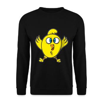 Birdie bird chick - Unisex Sweatshirt - black - Front - Alina (178cm) & Michal (187cm)