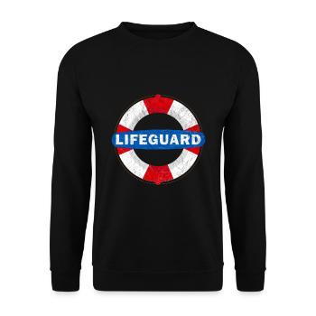 Lifeguard lifebuoy pool - Unisex Sweatshirt - black - Front - Alina (178cm) & Michal (187cm)