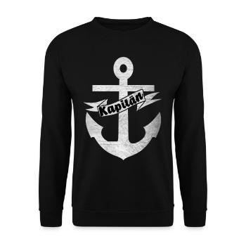 Der Kapitän Anker Seemänner Geschenk Boot Schiff - Unisex Sweatshirt - black - Front - Alina (178cm) & Michal (187cm)