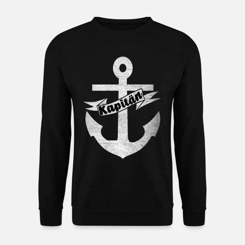 Der Kapitän Anker Seemänner Geschenk Boot Schiff - Unisex Pullover - Schwarz