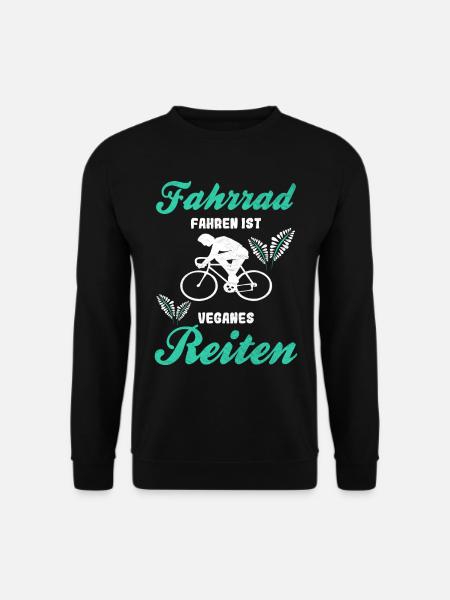 Fahrradfahren veganes Reiten Fahrrad Vintage Sport - Unisex Pullover - Schwarz