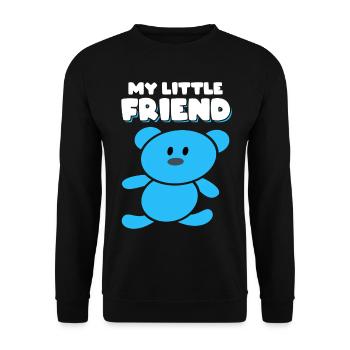 Der Bär mein kleiner Freund für Kinder Geschenk - Unisex Pullover - Schwarz - Vorne - Alina (178cm) & Michal (187cm)