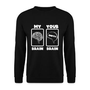 Mon cerveau ton cerveau drôle - Sweat-shirt Unisexe - noir - Devant - Alina (178cm) & Michal (187cm)