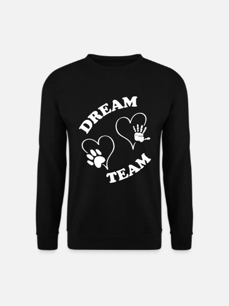 Hund Und Mensch Dream Team Hundeliebe - Unisex Pullover - Schwarz
