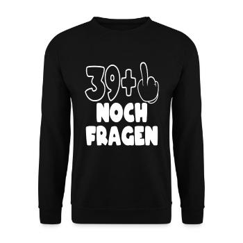 40. Geburtstag Geburtstagsgeschenk - Unisex Pullover - Schwarz - Vorne - Alina (178cm) & Michal (187cm)
