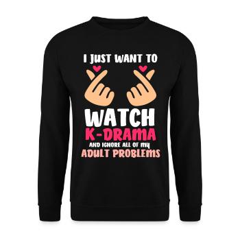 K-Drama Kdrama Kpop Koreanovela Korea - Unisex Sweatshirt - black - Front - Alina (178cm) & Michal (187cm)