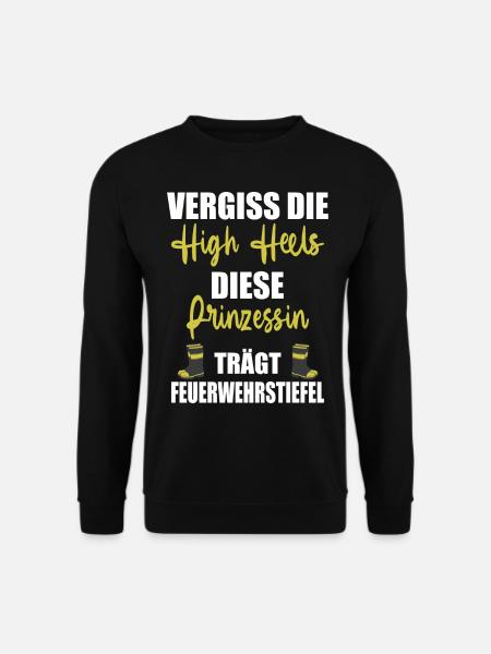 Feuerwehr Feuerwehrfrau Higheels Geschenk - Unisex Pullover - Schwarz
