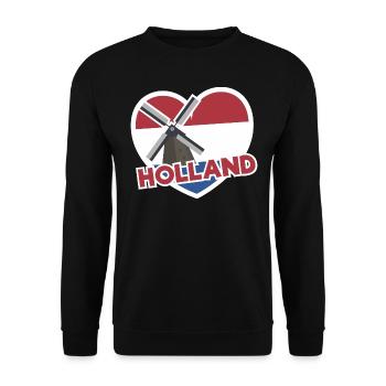 holland flag heart Quote Graphic Bestsellers - Unisex Sweatshirt - black - Front - Alina (178cm) & Michal (187cm)