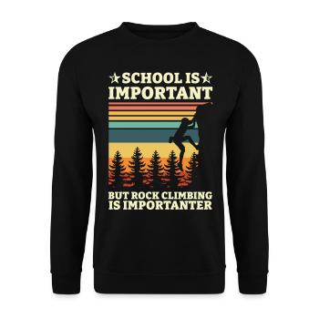 Boulder Climbing Mountaineering Rock Climbing Gift - Unisex Sweatshirt - black - Front - Alina (178cm) & Michal (187cm)