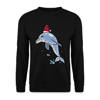 St. Nicholas Dolphin Fish Christmas Xmas Santa - Unisex Sweatshirt - black - Front - Alina (178cm) & Michal (187cm)