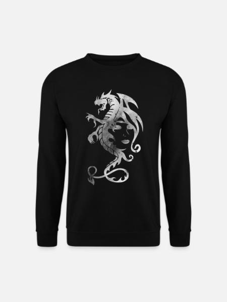 dragon tribal face - Sweat-shirt Unisexe - noir