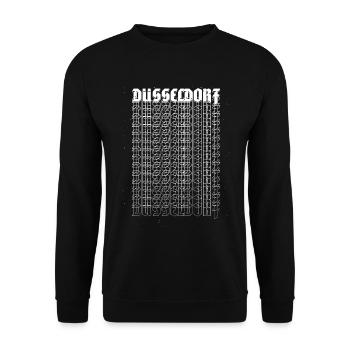 Dusseldorf Germany City Font Skyline - Unisex Sweatshirt - black - Front - Alina (178cm) & Michal (187cm)