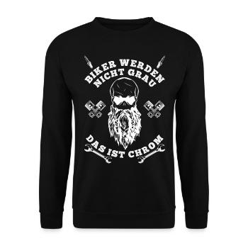 BIKER WERDEN NICHT GRAU - Unisex Pullover - Schwarz - Vorne - Alina (178cm) & Michal (187cm)