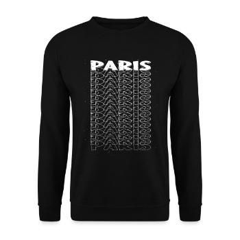 Paris Germany City Font Skyline Home - Unisex Sweatshirt - black - Front - Alina (178cm) & Michal (187cm)