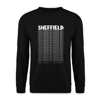 Sheffield England UK City Font Skyline Home - Unisex Sweatshirt - black - Front - Alina (178cm) & Michal (187cm)