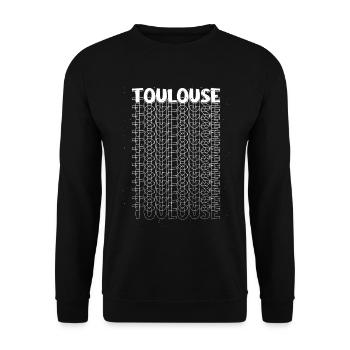 Toulouse Deutschland Stadt Schrift Skyline Heimat - Unisex Pullover - Schwarz - Vorne - Alina (178cm) & Michal (187cm)