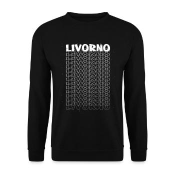 Livourne Italie City Font Skyline Accueil - Sweat-shirt Unisexe - noir - Devant - Alina (178cm) & Michal (187cm)