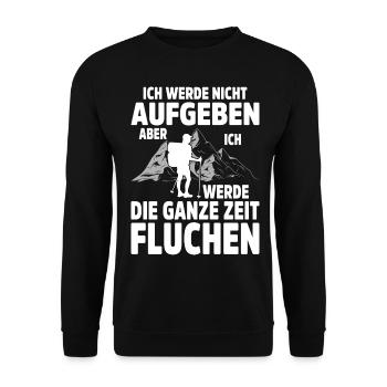 Wandern Geschenkidee Wanderer Berge Trekking - Unisex Pullover - Schwarz - Vorne - Alina (178cm) & Michal (187cm)
