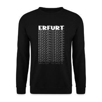 Erfurt Germany City Font Skyline - Unisex Sweatshirt - black - Front - Alina (178cm) & Michal (187cm)