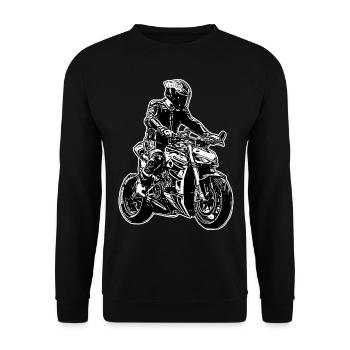 Motorcycle Lifestyle / Motorcycle / Motorcycles biker - Unisex Sweatshirt - black - Front - Alina (178cm) & Michal (187cm)