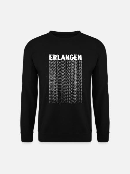 Erlangen Deutschland Stadt Schrift Skyline - Unisex Pullover - Schwarz