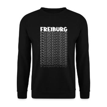 Freiburg Germany City Font Skyline Home - Unisex Sweatshirt - black - Front - Alina (178cm) & Michal (187cm)