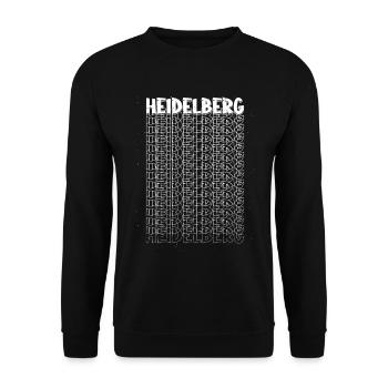 Heidelberg Deutschland Stadt Schrift Skyline - Unisex Pullover - Schwarz - Vorne - Alina (178cm) & Michal (187cm)
