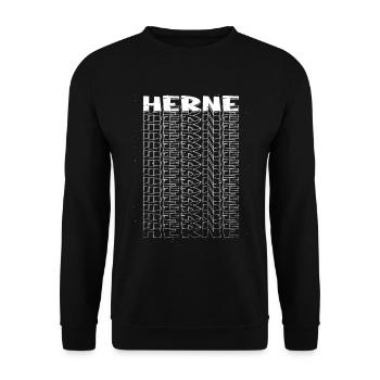 Herne Germany City Font Skyline Home - Unisex Sweatshirt - black - Front - Alina (178cm) & Michal (187cm)