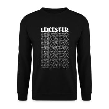 Leicester England UK City Font Skyline Home - Unisex Sweatshirt - black - Front - Alina (178cm) & Michal (187cm)