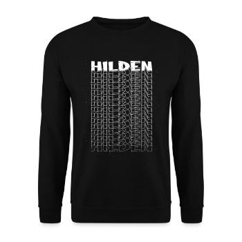 Hilden Germany City Font Skyline Home - Unisex Sweatshirt - black - Front - Alina (178cm) & Michal (187cm)