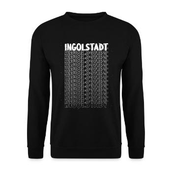 Ingolstadt Deutschland Stadt Schrift Skyline - Unisex Pullover - Schwarz - Vorne - Alina (178cm) & Michal (187cm)