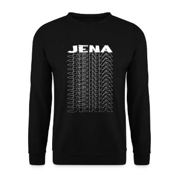 Jena Deutschland Stadt Schrift Skyline Heimat - Unisex Pullover - Schwarz - Vorne - Alina (178cm) & Michal (187cm)
