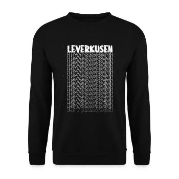 Leverkusen Germany City Font Skyline - Unisex Sweatshirt - black - Front - Alina (178cm) & Michal (187cm)