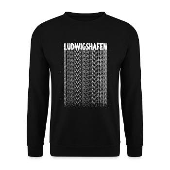 Ludwigshafen Germany City Font Skyline - Unisex Sweatshirt - black - Front - Alina (178cm) & Michal (187cm)