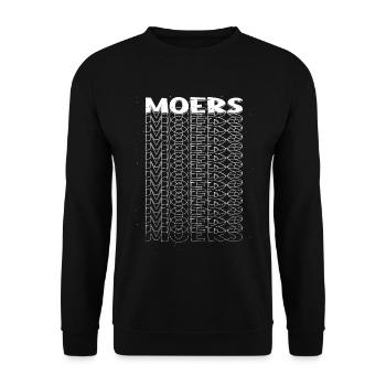 Moers Deutschland Stadt Schrift Skyline Heimat - Unisex Pullover - Schwarz - Vorne - Alina (178cm) & Michal (187cm)