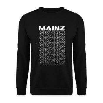 Mainz Deutschland Stadt Schrift Skyline Heimat - Unisex Pullover - Schwarz - Vorne - Alina (178cm) & Michal (187cm)