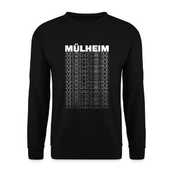 Mülheim Deutschland Stadt Schrift Skyline Heimat - Unisex Pullover - Schwarz - Vorne - Alina (178cm) & Michal (187cm)