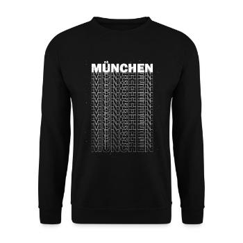 Munich Germany City Font Skyline Home - Unisex Sweatshirt - black - Front - Alina (178cm) & Michal (187cm)