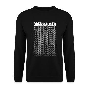 Oberhausen Germany City Font Skyline - Unisex Sweatshirt - black - Front - Alina (178cm) & Michal (187cm)