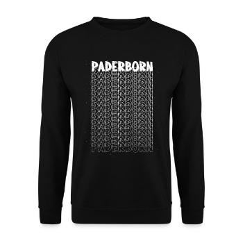 Paderborn Allemagne City Font Skyline Accueil - Sweat-shirt Unisexe - noir - Devant - Alina (178cm) & Michal (187cm)