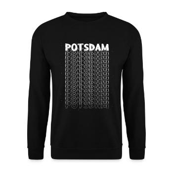 Potsdam Deutschland Stadt Schrift Skyline Heimat - Unisex Pullover - Schwarz - Vorne - Alina (178cm) & Michal (187cm)