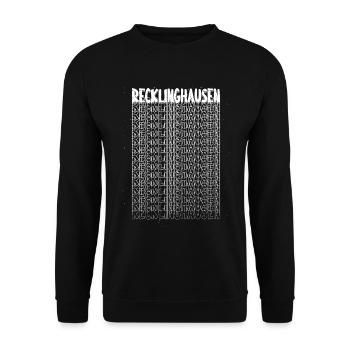 Recklinghausen Deutschland Stadt Schrift Skyline - Unisex Pullover - Schwarz - Vorne - Alina (178cm) & Michal (187cm)